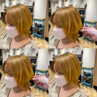 ミディアム カラー 艶カラー/韓国顔周り 🎀mamiのヘアスタイル