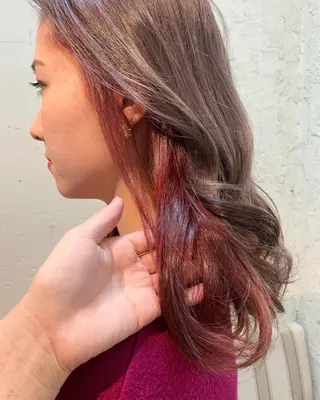 ミディアム カラー 髪質改善ストレート/ ブリーチ／渋谷　福田のヘアスタイル