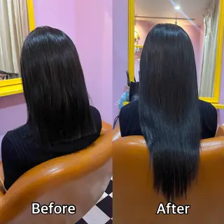 ロング シール+ちび編み込み エクステ梅田🐨のヘアスタイル