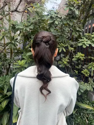 セミロング ヘアアレンジ 🎗️【ヘアセット 美眉】吉川玲🎗️のヘアスタイル