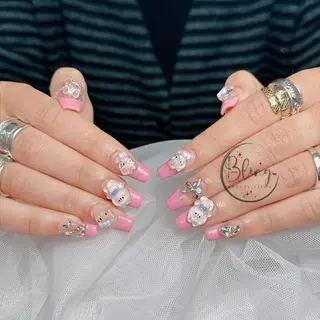 セミロング 波 なみのネイルデザイン