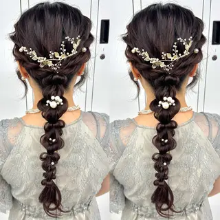 ロング ヘアアレンジ ヘアメ🎀エクステ 🪽横浜/しほ🧸のヘアスタイル