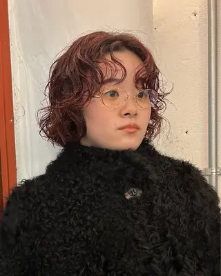 ショート カラー パーマ デザインカラー 原宿/キシタのヘアスタイル