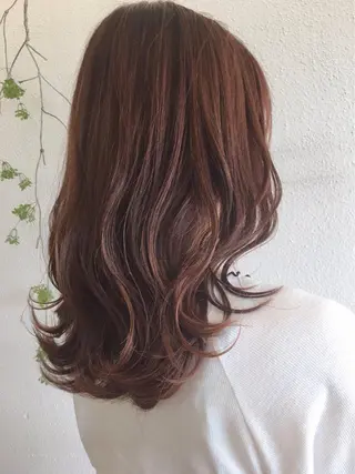 ミディアム カラー ヘアアレンジ クリスタルマジック hair &　eyeのヘアスタイル