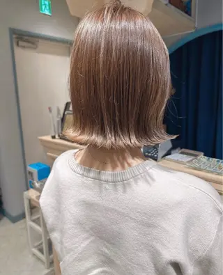 ミディアム ボブ/顔周りカット /縮毛矯正/鈴木隆太のヘアスタイル