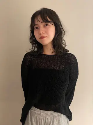 ミディアム カラー パーマ 似合わせ ／表参道／REMIのヘアスタイル