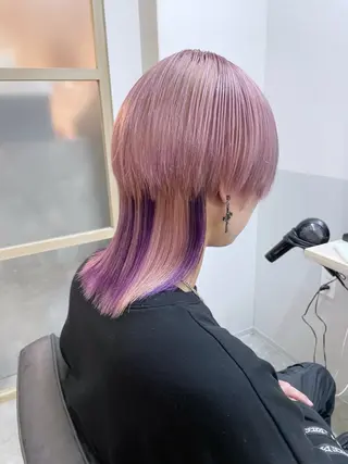 ミディアム カラー メンズ EMANON新宿南口所属・🦄中性ウルフ ☁️Shiori🦄のヘアスタイル