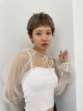 ショート カラー ひなた 艶カラー/渋谷のヘアスタイル