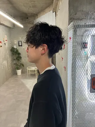 ショート パーマ メンズ door white hideのヘアスタイル