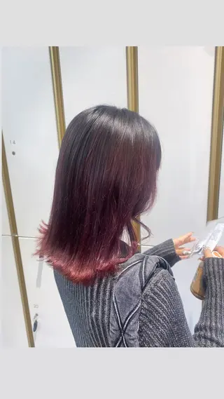 ミディアム カラー 艶髪/透明感カラー 🫧韓国ヘアのヘアスタイル