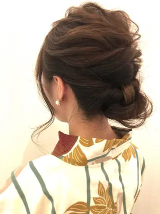 セミロング ヘアアレンジ 平川 友希子のヘアスタイル