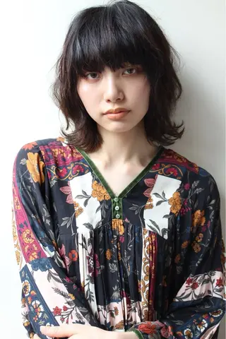 ミディアム パーマ KAZUKI新宿 カット　パーマのヘアスタイル