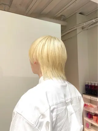 ショート カラー メンズ fuka/梅田/ ミルクティーベージュのヘアスタイル