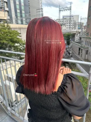 セミロング カラー 🍓イチゴ/透明感 /カラーモデル🍓のヘアスタイル