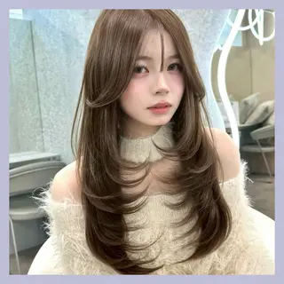 ロング カラー 大宮レイヤーカット ハッシュ　柏崎颯刀のヘアスタイル