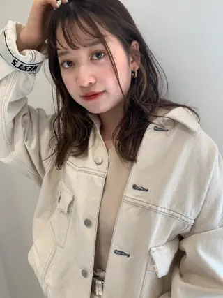 ミディアム パーマ カラー CEINE PATHのヘアスタイル