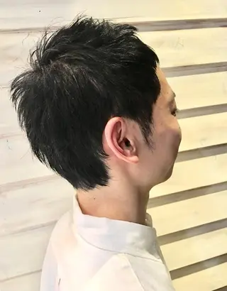 ショート カラー メンズ 鍵山 千秋のヘアスタイル