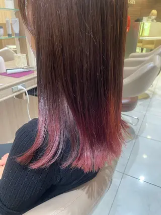 セミロング カラー ヘアアレンジ 韓国ヘアメイク🎀/ 縮毛矯正✨山本媛香のヘアスタイル