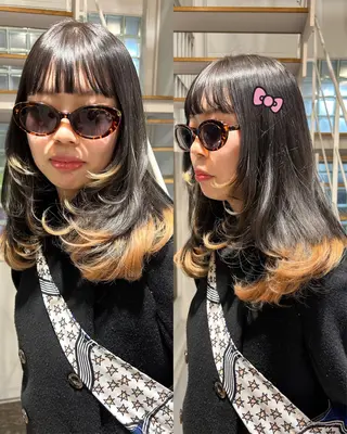 セミロング カラー moe🎀 透明感カラーのヘアスタイル