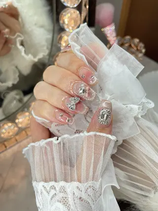 ネイル 23時まで❤︎韓国、 ワンホンネイルのネイルデザイン