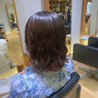 ミディアム 大人可愛い♡コテ巻き パーマ🌼杉田 萌恵のヘアスタイル