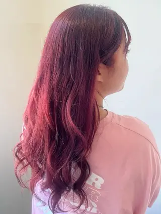 ロング カラー 暖色カラー❤️横浜 エクステらん🦖のヘアスタイル