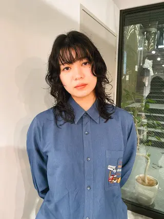 ミディアム パーマ レイヤーカット/矢野 貴規のヘアスタイル