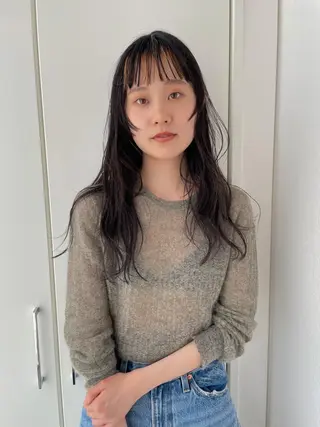 ロング カラー パーマ/レイヤー 岩山丈一郎のヘアスタイル