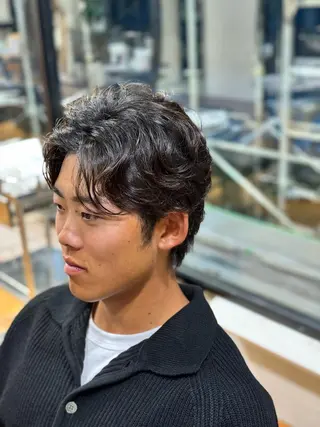 ショート パーマ メンズ 岡部 昴瑠/オブヘア銀座のヘアスタイル