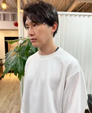 ミディアム カラー パーマ ヘアアレンジ メンズ アイブロウ 【池袋/スパイキー ショート】ⓝⓘⓜⓤのヘアスタイル