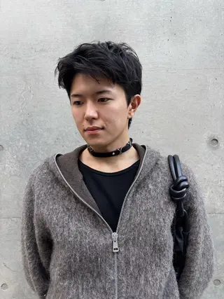 ショート メンズ ラフショートブリー チカラー⚡️リュウジのヘアスタイル