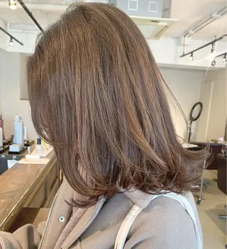 ミディアム カラー 透明感/オリーブ/ グレージュ/YUKAのヘアスタイル