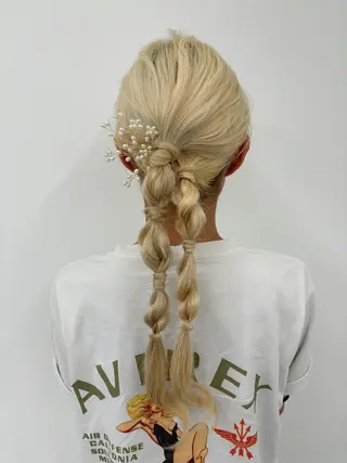 ロング ヘアアレンジ 夕羽夢🍓矢場/ 透明感カラーのヘアスタイル