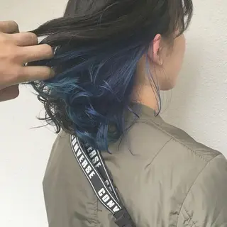 ミディアム カラー インナーカラー/天神 ブリーチ/吉田のヘアスタイル