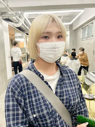 ミディアム カラー パーマ ヘアアレンジ メンズ ハイトーン/レイヤー 🌸さくらのヘアスタイル