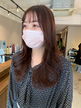 ロング カラー 透明感/オリーブ/ グレージュ/YUKAのヘアスタイル