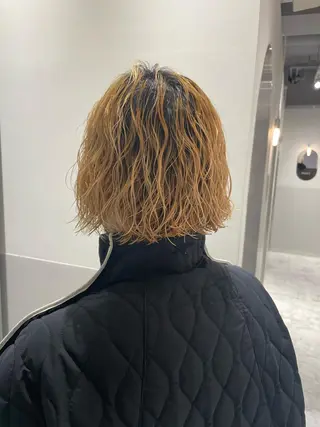 ミディアム パーマ メンズ ニュアンスパーマ/ メンズカット田島勇樹のヘアスタイル