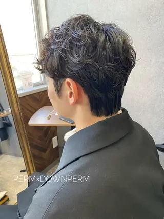 ミディアム カラー パーマ メンズ clomus所属・YUKA 🍒ツヤ髪改善のヘアスタイル