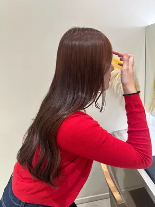 ロング カラー ヘアアレンジ タイトボブ個性派カラ ーAKANEのヘアスタイル