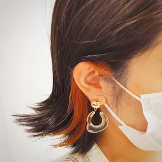 ミディアム カラー パーマ 杉本 直樹のヘアスタイル