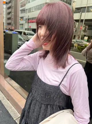 ミディアム カラー 高畑 恵莉 👒 暖色 / 艶髪 🧺のヘアスタイル