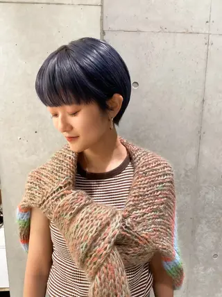 ショート カラー ヘアアレンジ ミニボブ/ブリーチ 🌈MISATOのヘアスタイル