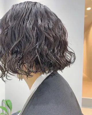 ショート パーマ ボブパーマコテ巻き風 パーマNo1深江秀平のヘアスタイル
