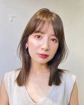 セミロング カラー 顔まわり/ボブウルフ 🤍愛唯(めい)のヘアスタイル