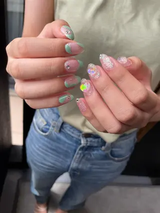 ロング カラー ヘアアレンジ キッズ ネイル マツエク・マツパ 福田 加奈のネイルデザイン