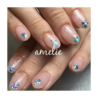 ミディアム カラー ネイル Amelie所属・nail salon U'muのネイルデザイン