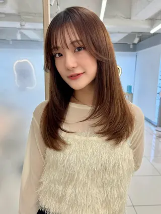 セミロング 顔周り🇰🇷韓国 レイヤー/いづみ💞のヘアスタイル