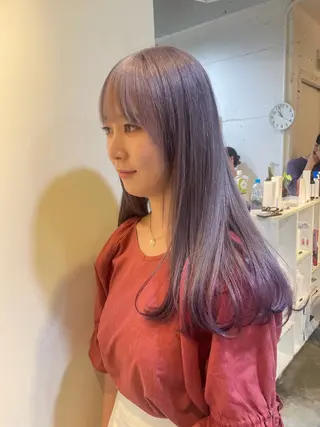 ロング カラー RIN／韓国ヘア レイヤーカットのヘアスタイル