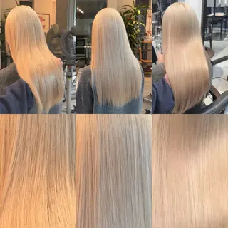 ロング カラー パーマ ヘアアレンジ メンズ ブリーチカラー🤍 颯馬🐈‍⬛のヘアスタイル