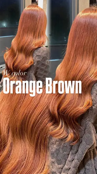 ロング カラー ブリーチ/髪質改善/ ハイトーン/暖色のヘアスタイル